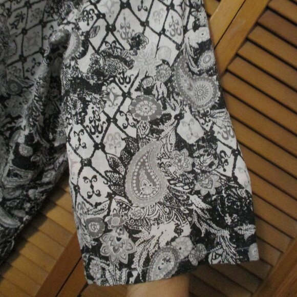 Avenue top black & gray V neck with bling lightweight tunic blouse size 22W - Picture 6 of 9
